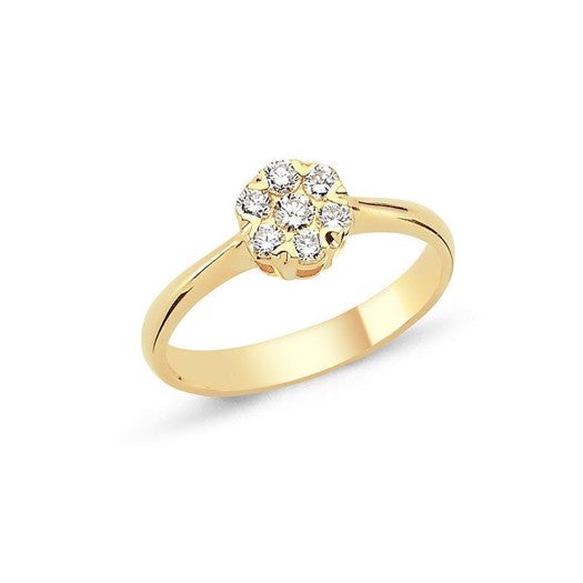 Flora diamantring i 14 kt guld med blomsterdesign fra Nuran, 0,17–0,57 ct diamanter